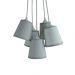 Lustre Pendente Cacho Quarto Bebê Cinza e Branco