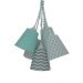 Lustre Pendente Cacho Quarto Bebê Cinza, Branco e Verde Água