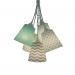 Lustre Pendente Cacho Quarto Bebê Cinza, Branco e Verde Água