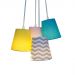 Lustre Pendente Cacho Quarto de Bebê Chevron Cinza, Rosa, Azul e Amarela