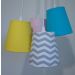 Lustre Pendente Cacho Quarto de Bebê Chevron Cinza, Rosa, Azul e Amarela