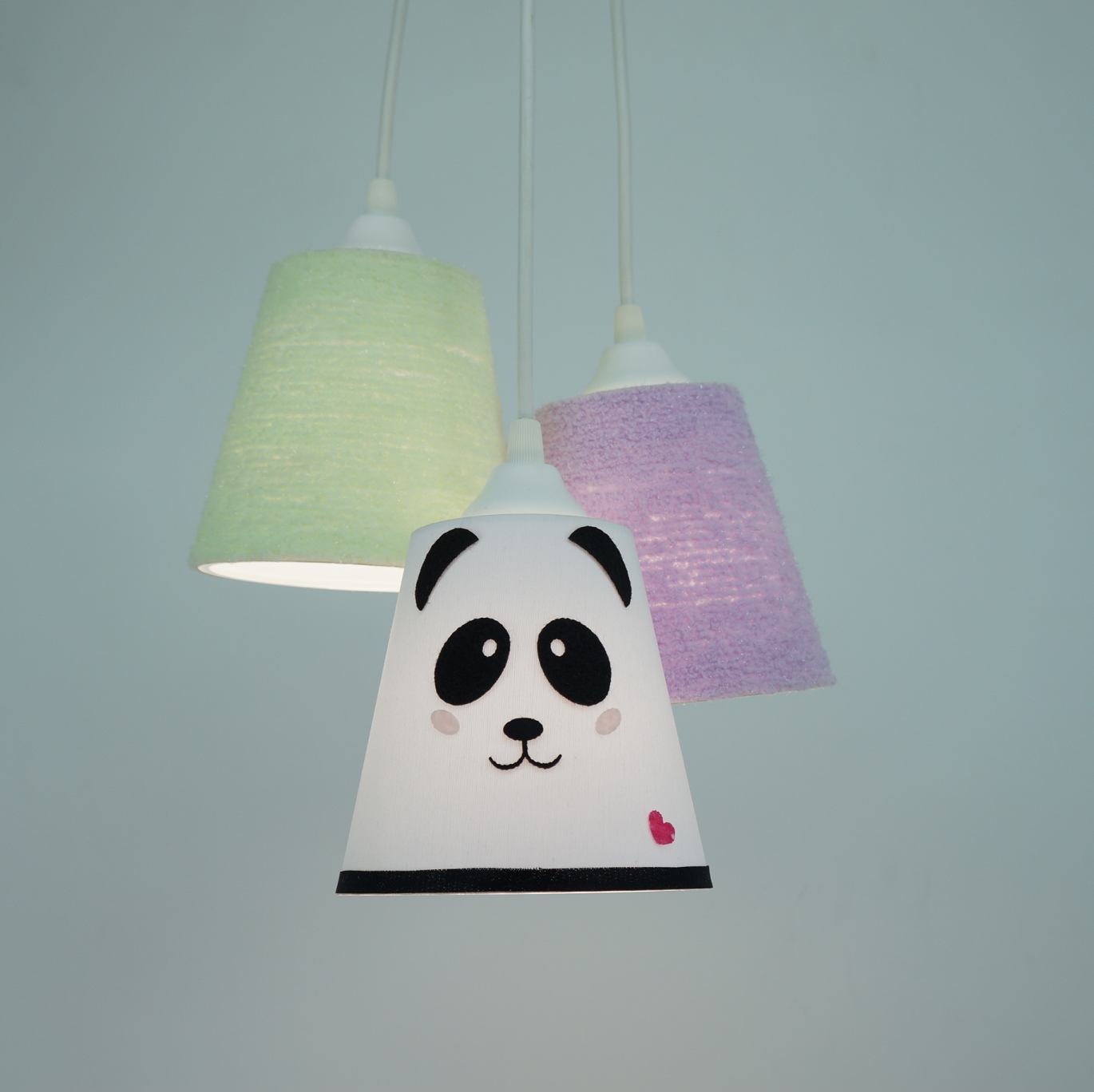 Lustre Pendente Cacho Quarto de Bebê Panda