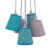 Lustre Pendente Cacho Tecidos Rosa e Azul Turquesa