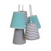 Lustre Pendente Cacho Tiffany e Chevron Cinza
