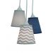 Lustre Pendente Cacho Triplo Chevron Cinza e Jeans