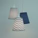 Lustre Pendente Cacho Triplo Chevron Cinza e Jeans