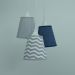 Lustre Pendente Cacho Triplo Chevron Cinza e Jeans