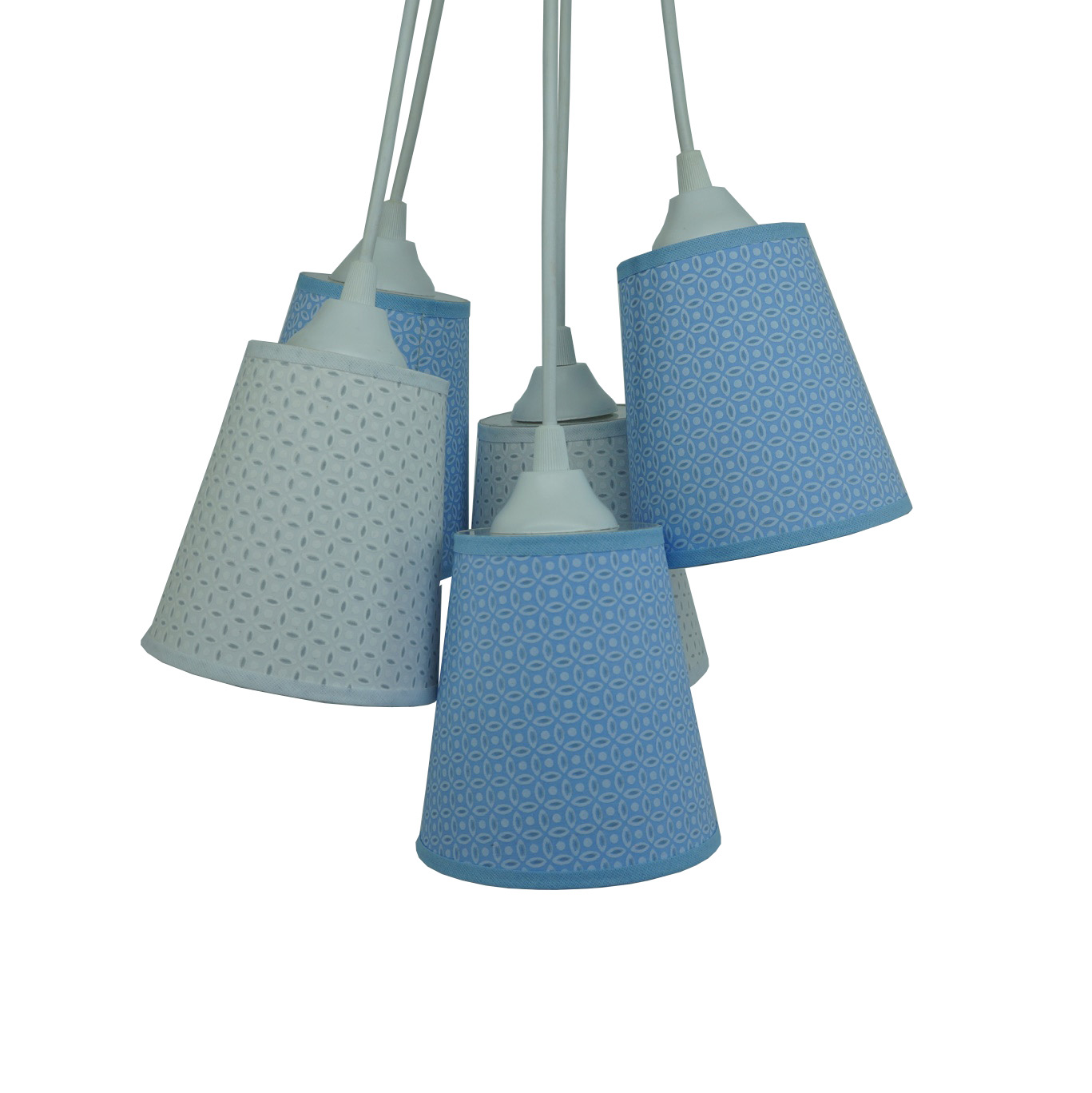 Lustre Pendente Candy Arabescos Azul e Branco
