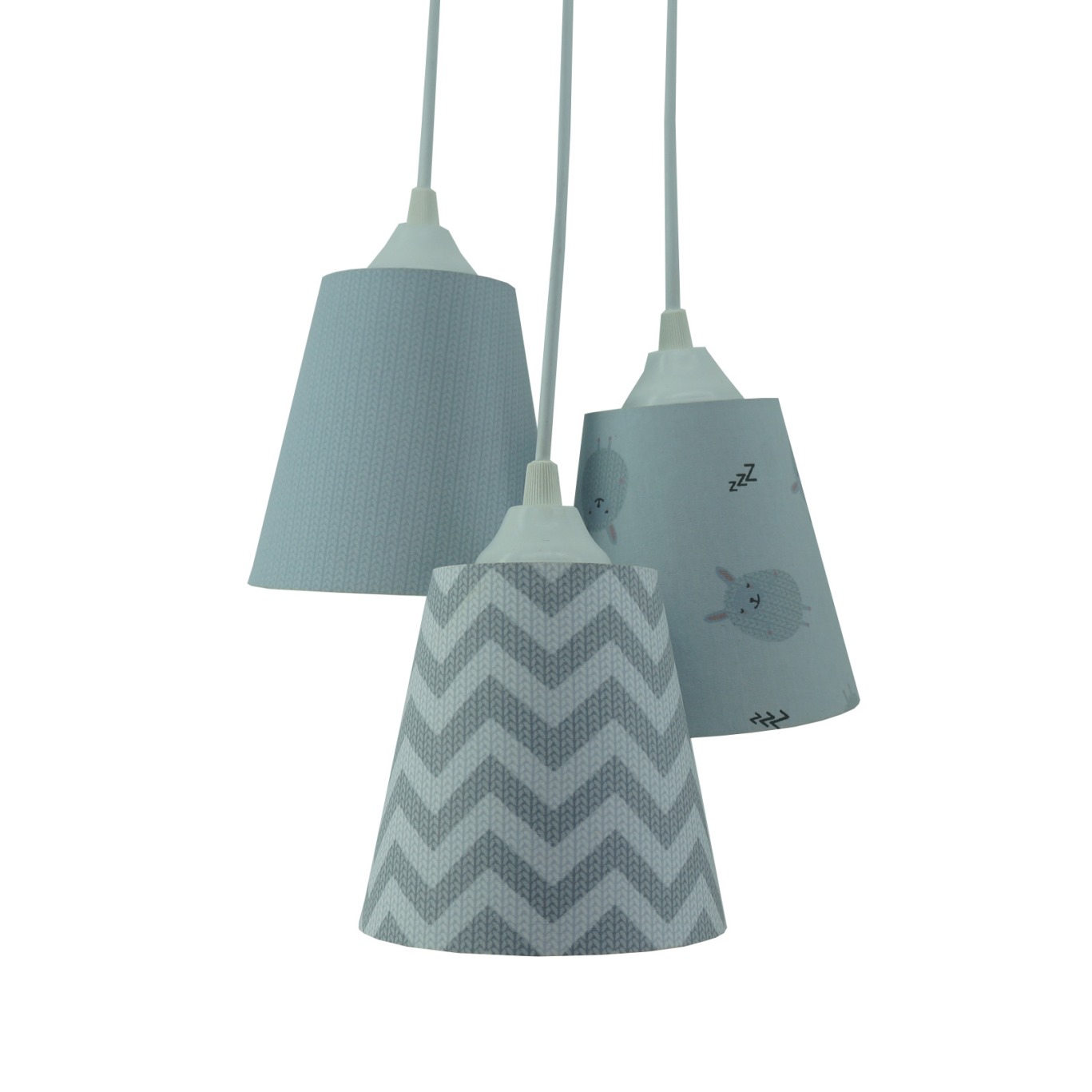 Lustre Pendente Carneirinhos Cinza e Branco