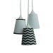 Lustre Pendente Chevron Branco e Preto