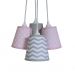 Lustre Pendente Chevron Cacho Menina Tons de Rosa e Cinza