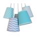 Lustre Pendente Chevron Cinza e Verde Água