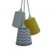 Lustre Pendente Chevron Crie Casa Amarelo e Cinza