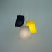 Lustre Pendente Infantil Cinza, Azul Marinho e Amarelo