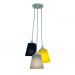 Lustre Pendente Infantil Cinza, Azul Marinho e Amarelo
