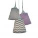 Lustre Pendente Infantil Frufru Lilás e Chevron Cinza