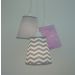 Lustre Pendente Infantil Frufru Lilás e Chevron Cinza