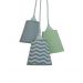 Lustre Pendente Infantil Frufru Verde e Chevron Cinza