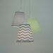 Lustre Pendente Infantil Frufru Verde e Chevron Cinza