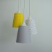 Lustre Pendente Infantil Geométrico Amarelo e Cinza