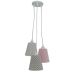Lustre Pendente Infantil Geométrico Rosa e Cinza