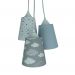 Lustre Pendente Infantil Nuvens Cinza e Rosa