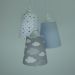 Lustre Pendente Infantil Nuvens Cinza e Rosa