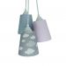 Lustre Pendente Infantil Nuvens Cinza e Rosa