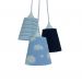 Lustre Pendente Infantil Nuvens e Chevron Tons de Azul e Branco