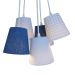 Lustre Pendente Jeans e Pied Poule Azul e Branco