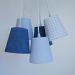 Lustre Pendente Jeans e Pied Poule Azul e Branco