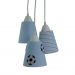 Lustre Pendente Luminária Bebê Bola De Futebol Azul e Branco