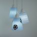 Lustre Pendente Luminária Bebê Bola De Futebol Azul e Branco