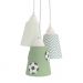 Lustre Pendente Luminária Bebê Bola De Futebol Verde e Branco