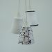 Lustre Pendente Luminária Bebê Zoo Cacho Preto e Branco