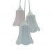 Lustre Pendente Luminária Cúpulas Paris Rosa Bebê e Branco