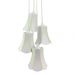 Lustre Pendente Luminária Cacho 4 Cúpulas Paris Linho com Detalhes em Amarelo