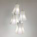 Lustre Pendente Luminária Cacho 4 Cúpulas Paris Linho com Detalhes em Amarelo