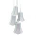 Lustre Pendente Luminária Cacho 4 Cúpulas Paris Linho com Detalhes em Azul