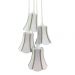 Lustre Pendente Luminária Cacho 4 Cúpulas Paris Linho com Detalhes em Bege