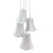 Lustre Pendente Luminária Cacho 4 Cúpulas Paris Linho com Detalhes em Cinza