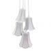 Lustre Pendente Luminária Cacho 4 Cúpulas Paris Linho com Detalhes em Lilás