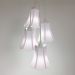 Lustre Pendente Luminária Cacho 4 Cúpulas Paris Linho com Detalhes em Lilás