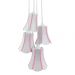 Lustre Pendente Luminária Cacho 4 Cúpulas Paris Linho com Detalhes em Pink