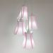 Lustre Pendente Luminária Cacho 4 Cúpulas Paris Linho com Detalhes em Pink