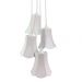 Lustre Pendente Luminária Cacho 4 Cúpulas Paris Linho com Detalhes em Rosa