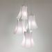 Lustre Pendente Luminária Cacho 4 Cúpulas Paris Linho com Detalhes em Rosa