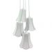 Lustre Pendente Luminária Cacho 4 Cúpulas Paris Linho com Detalhes em Verde