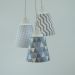 Lustre Pendente Luminária Cacho Azul Bebê, Cinza e Branco
