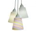 Lustre Pendente Luminária Cacho Bebê Chevron Amarelo e Cinza